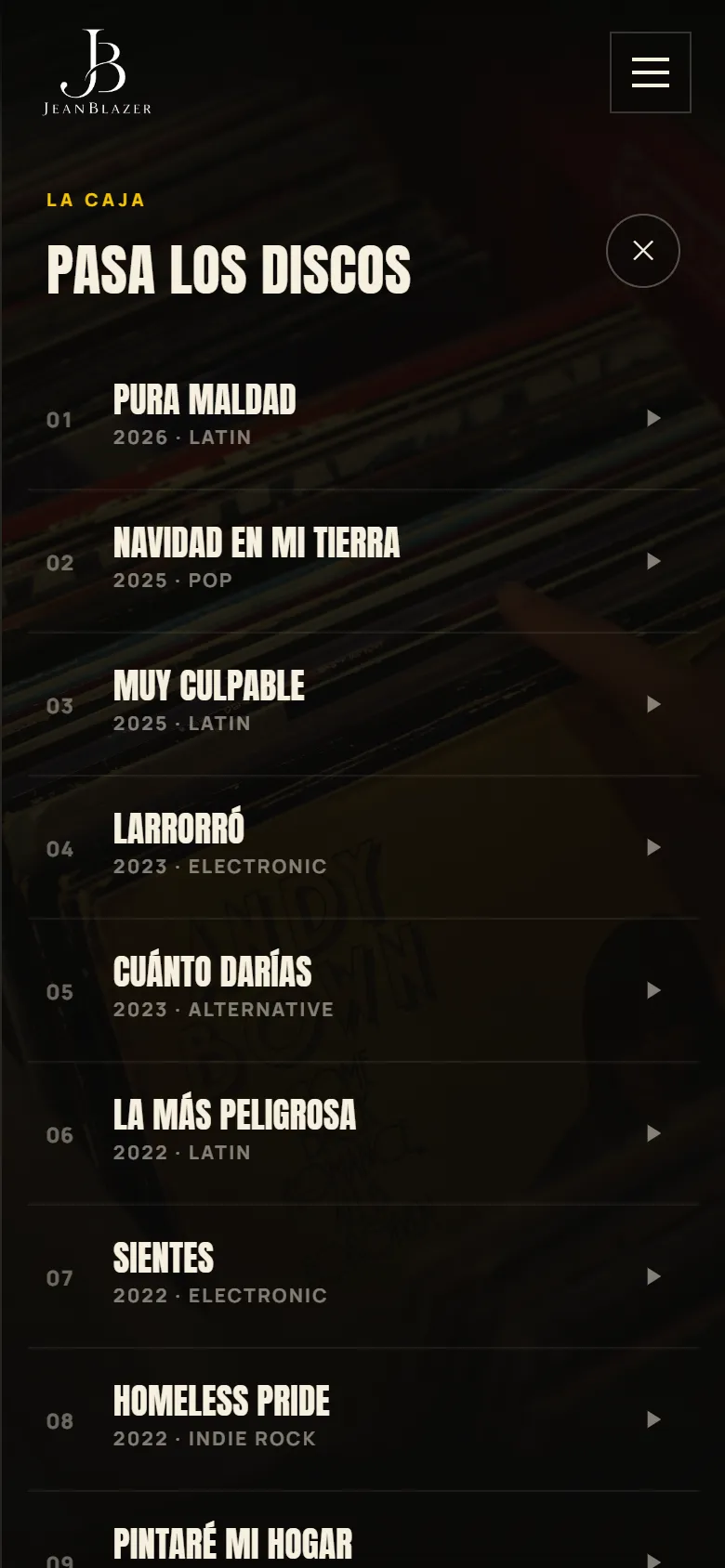 La caja de discos en el móvil